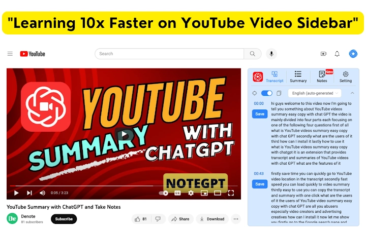 NoteGPT: YouTube Summary with ChatGPT & Notes English Writing Tips