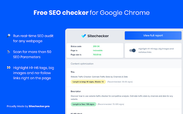 Website SEO Checker: Free Audit & Analysis Chrome Extension