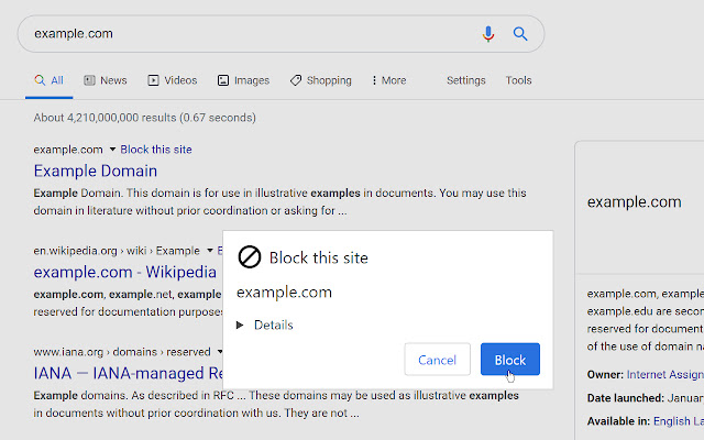uBlacklist Site Block Chrome Extension