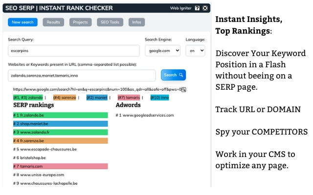 SEO SERP | INSTANT RANK CHECKER Quick Rank Checker Tool